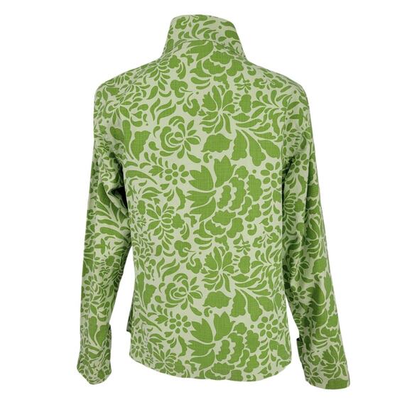 Coldwater Creek Womens Green Floral Print Snap Front Jacket Sz Small 100% Cotton - Picture 3 of 10